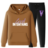 Vlone Hoodie & Pants 2 Piece Set Casual Loose Hoodie Sweatshirt