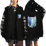 Anime Hoddies Anime Attack on Titan Zipper Sweater Leisure Sports Sweater Coat
