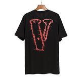 Vlone T Shirt Spring And Summer Letter Print Short Sleeve T-Shirt Men And Women