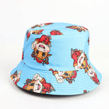 Bucket Hat Fishing Cap Cotton Print Fisherman Hat Hat Printed Cartoon Outdoor Travel Cap