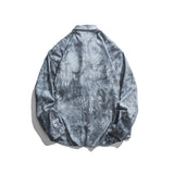 Man Fall Outfis Tie-Dyed Long-Sleeved Shirt Loose Casual Shirt