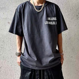 Askyurself T Shirt Casual Loose Distressed Short Sleeve