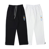 Man Fall Outfis Simple Bear Embroidery Unisex Style Track Sweatpants Loose Street Casual Pants
