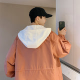 MEN'S Hoodie Fake Two-Piece Mid-Length