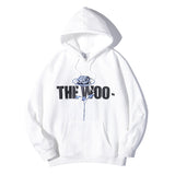 Pop Smoke Hoodies Rose Print Loose Hooded plus Velvet