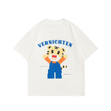 Men T Shitrs Cartoon Graphic Print Crew Neck