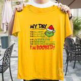 Men and Women Grinch Shirt Christmas Cute Grinch Crew Neck T-shirt