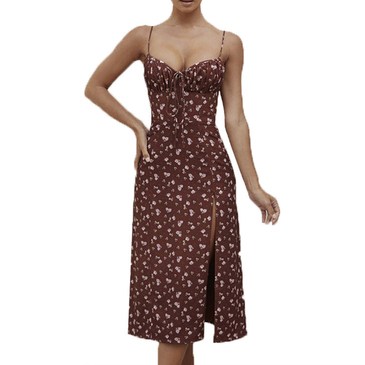 Kendall Jenner Wedding Guest Dress Floral Backless Slim Fit Sling Sheath