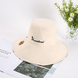 Women Bucket Hat Big Brim Double-Sided Sun Protection Sunshade