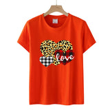 Valentine's Day T Shirt Men's and Women's Heart Printing Pullover Cotton Short Sleeve Women's T-shirt