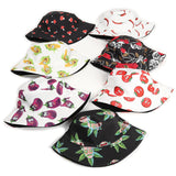 Bucket Hat Fishing Cap Cotton Print Fisherman Hat Printed Cartoon Fashion Men and Women Outdoor Sun Hat