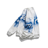 Crew Neck Sweatshirts for Men Men's Autumn Campus Student Sweater Printed Spray-Painted Top for Men