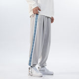 Grey Sweatpants plus Size Men's Clothing Spring Trousers Stretch Ankle-Tied Pants