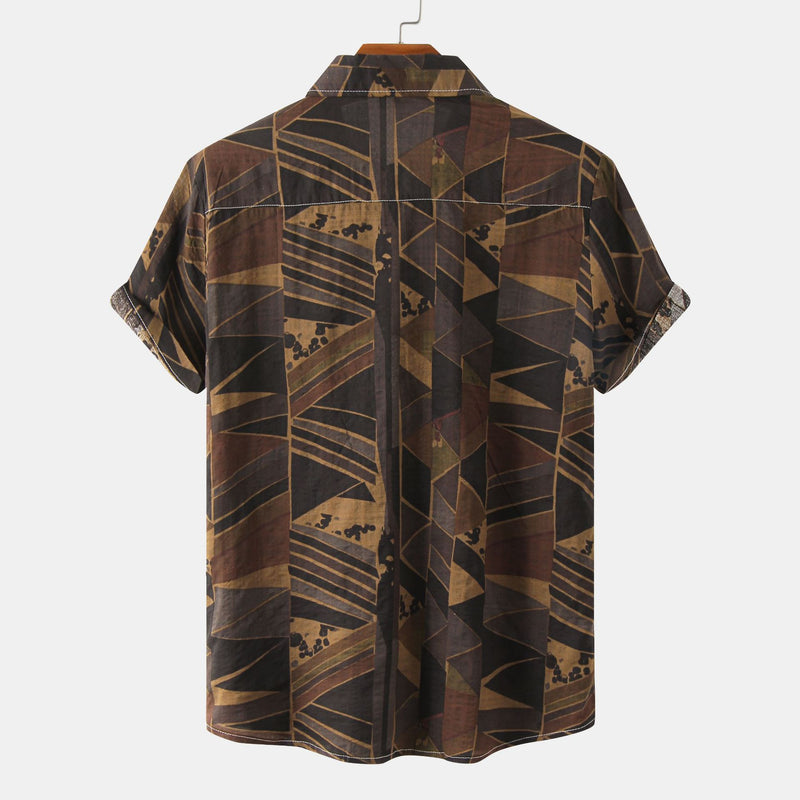 Camp Collar Shirt Short Sleeve Flower Shirt