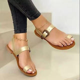 Women Open Toe Sandals Flats Summer Buckle Flat Sandals Fashion Slippers