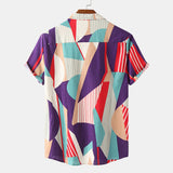 Camp Collar Shirt Short-Sleeved Shirt Floral Ethnic Style