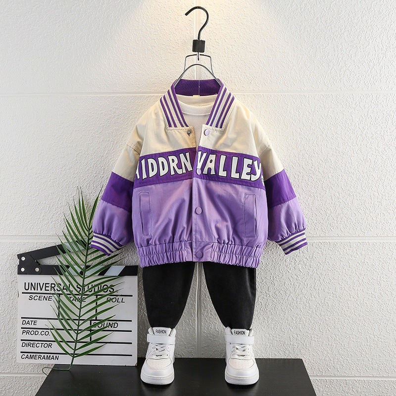 Toddler Boys Jackets Boys Casual Cardigan Coat Spring and Autumn Baseball Uniform