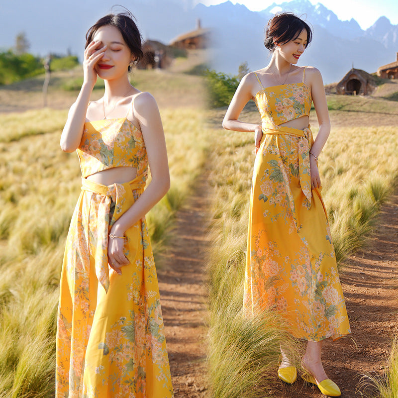 Coachella Music Festival Outfits Summer Beach Dress Women Slimming Strap Dress
