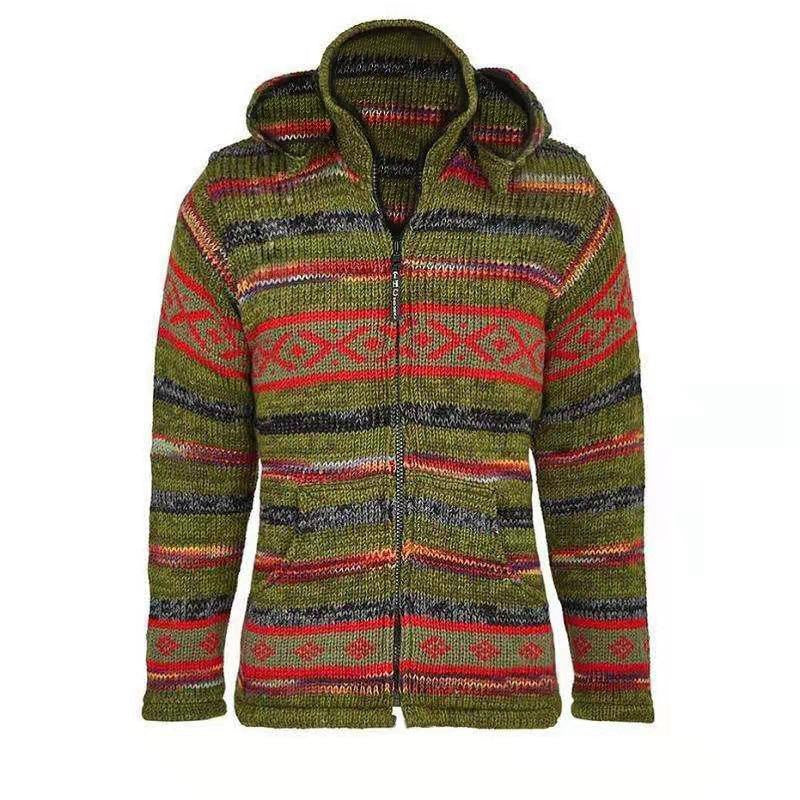 Baja Hoodie Striped Sweater Coat