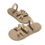 Women Open Toe Sandals Flats Summer Slippers Fashion Rivet Casual Daily