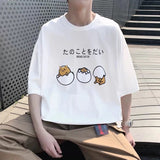 Men T-Shirts Half Sleeve Loose round Neck Print