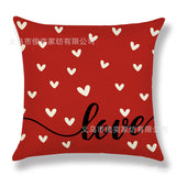 Valentine's Day Pillow Covers 4 Piece Random Styles Together, Home Decoration Red Letter Office Waist Cushion Cover