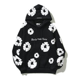 Kanye West Sunday Service Hoodie Autumn Winter Retro Three-Dimensional Foam Flower Print Embroidered Hoodie