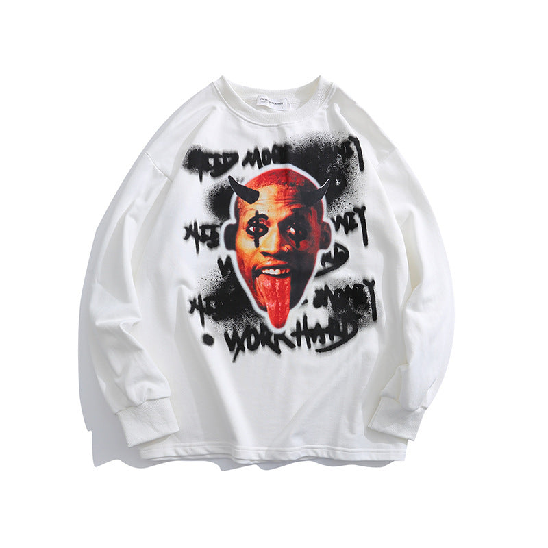 Crew Neck Sweatshirts for Men Men's Printed Sweater Men's Fashion Brand High Street Loose