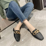 Finn Chain Pointed Toe Mule Summer Low Heel Pump Women's Chain Breathable Closed Toe Women's Shoes