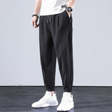 Cuffed Cargo Pants Men's Summer Track Sweatpants Men's Straight Loose