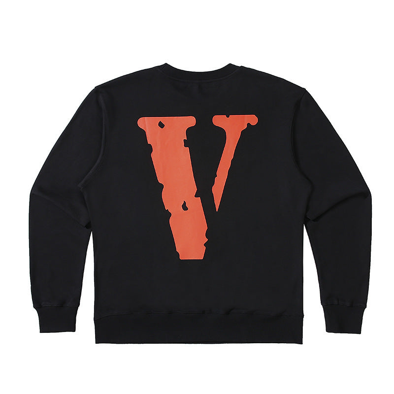 Vlone Sweatshirt Round Neck Terry Sweater Men'S And Women'S Loose Long Sleeve