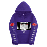 Anime Hoddies Sasuke Uchiha Blood Wheel Eye Print Sweater Top