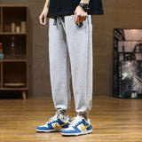 Grey Sweatpants Autumn and Winter Track Pants Men's Straight Pants Drawstring Sweatpants Loose Casual
