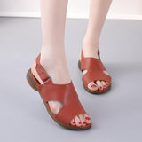 Highway Flat Sandals Summer Vintage Soft Bottom Flat Heel Women's Sandals Genuine Leather Strap Sandals for Women