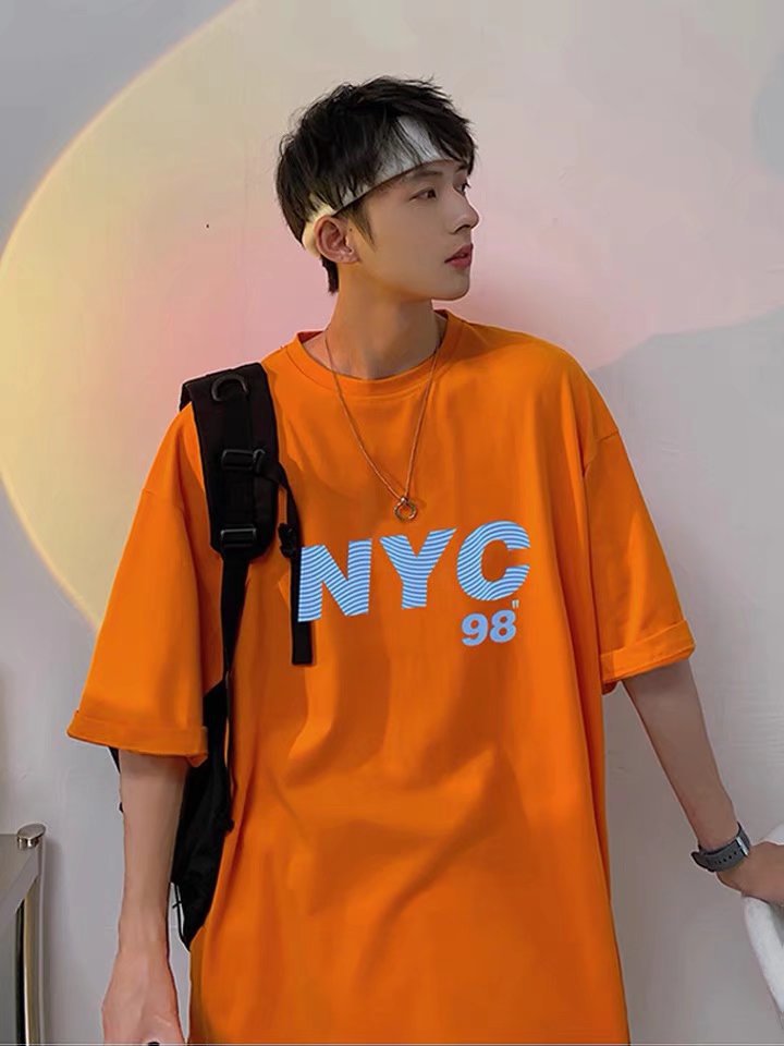 Men T-Shirts Half Sleeve Loose Half Sleeve Letter Printing