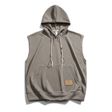 Men Hoodie Sleeveless Sweater Men's Summer Loose and Simple Heavy Weight