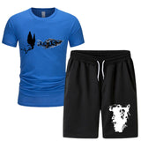 Vlone T Shirts & Shorts 2 Piece Set Men'S Summer Sports Fitness Casual Shorts Suit