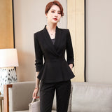 Interview Suit Women's Black Coat Women's Spring and Autumn Business Suit Fashion Spring