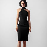 Gloria Vanderbilt Knitted Dress Black Dress off-the-Shoulder Gown