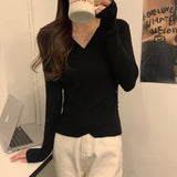 Gloria Vanderbilt V-neck Sweater Women Slim Fit Inner Wear Knitted