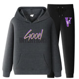 Vlone Hoodie & Pants 2 Piece Set Casual Loose Hoodie Sweatshirt