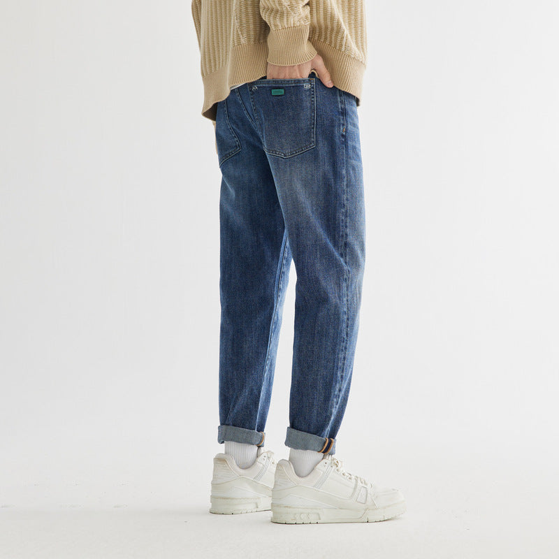 Men Jeans Blue Straight Jeans Men Spring Concise