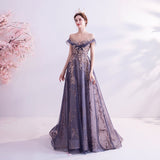 Mauve Dress Bridesmaid Purple Dinner Party Performance Show Wedding Dress Evening Gown