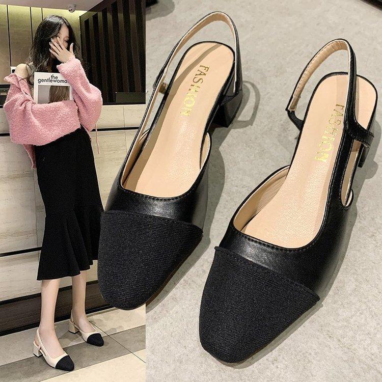 High Heels Slides Spring/Summer Color Matching Hollow Out Sandals High Heels