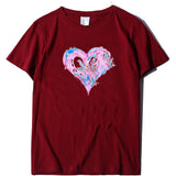 Valentine's Day T Shirt Short Sleeve Heart Printing Casual Summer Top