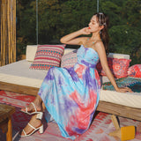 Coachella Music Festival Outfits A- line Tube Top Dress Vacation Beach Dress