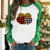 Valentine's Day T Shirts Couples Fresh Straight Pullover round Neck Women's Long-Sleeved T-shirt