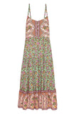 Kendall Jenner Wedding Guest Dress Bohemian Long Strap Floral High Waist