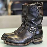 Justin Yellowstone Boots Autumn Zipper Solid Color Men'S Round Head Dr. Martens Boots