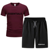 Fog Fear Of God T Shirt & Shorts 2 Pieces Set Summer Men'S Short Sleeve T-Shirt Shorts Casual